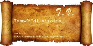 Tasnádi Vitolda névjegykártya